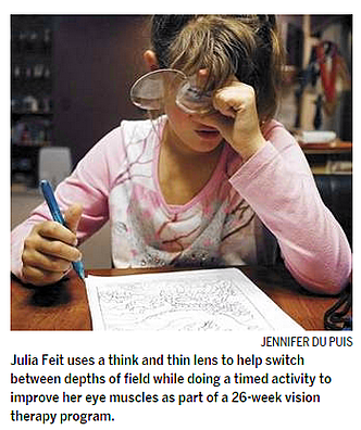 Vision therapy helped Julia fix her vision problem
