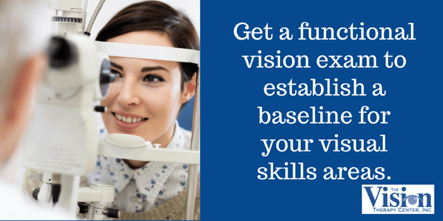 Get a functional vision exam as soon as possible.